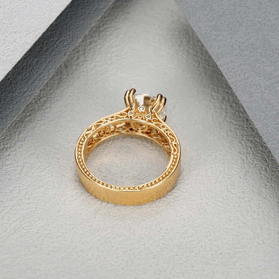 Anel Solitário Zircônia 10mm 4 garras