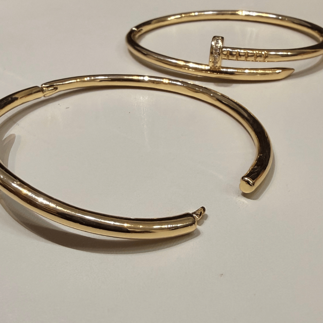 Bracelete de Prego Cravejado - Banhado a ouro