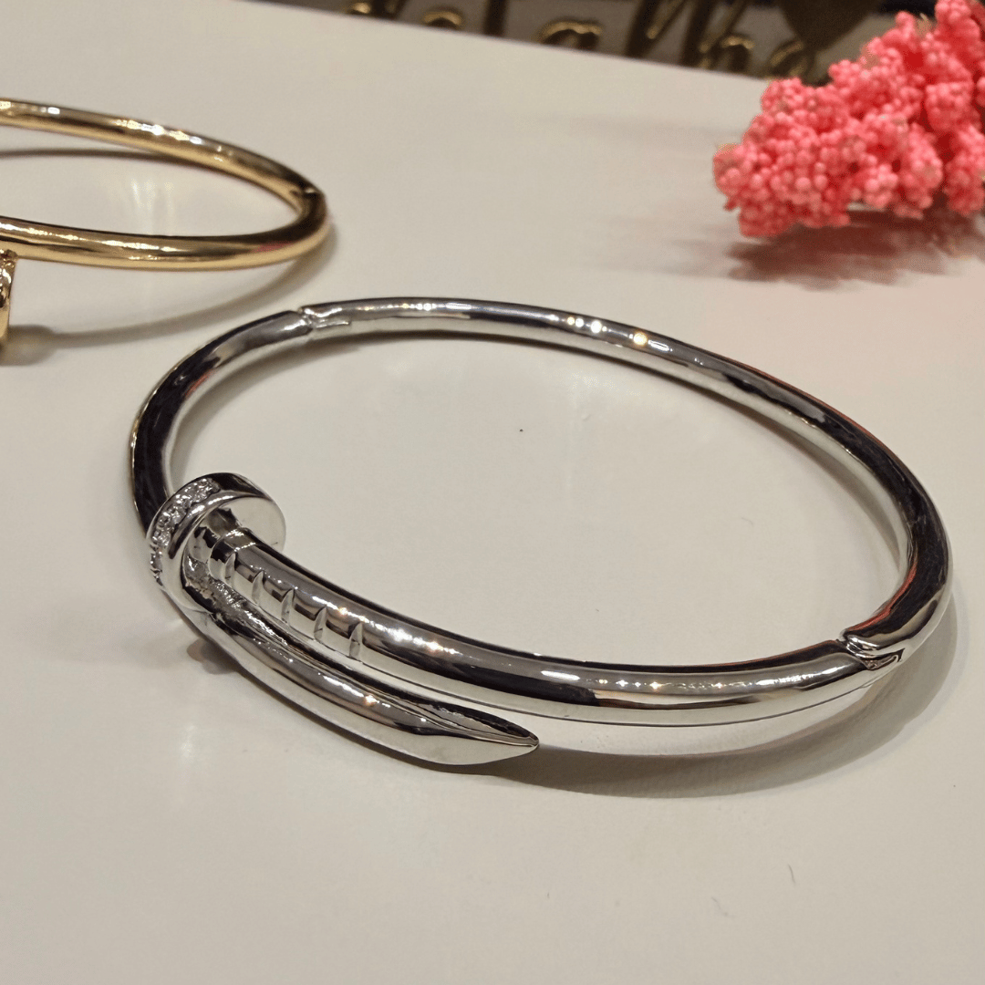 Bracelete de Prego Cravejado - Banhado a ouro