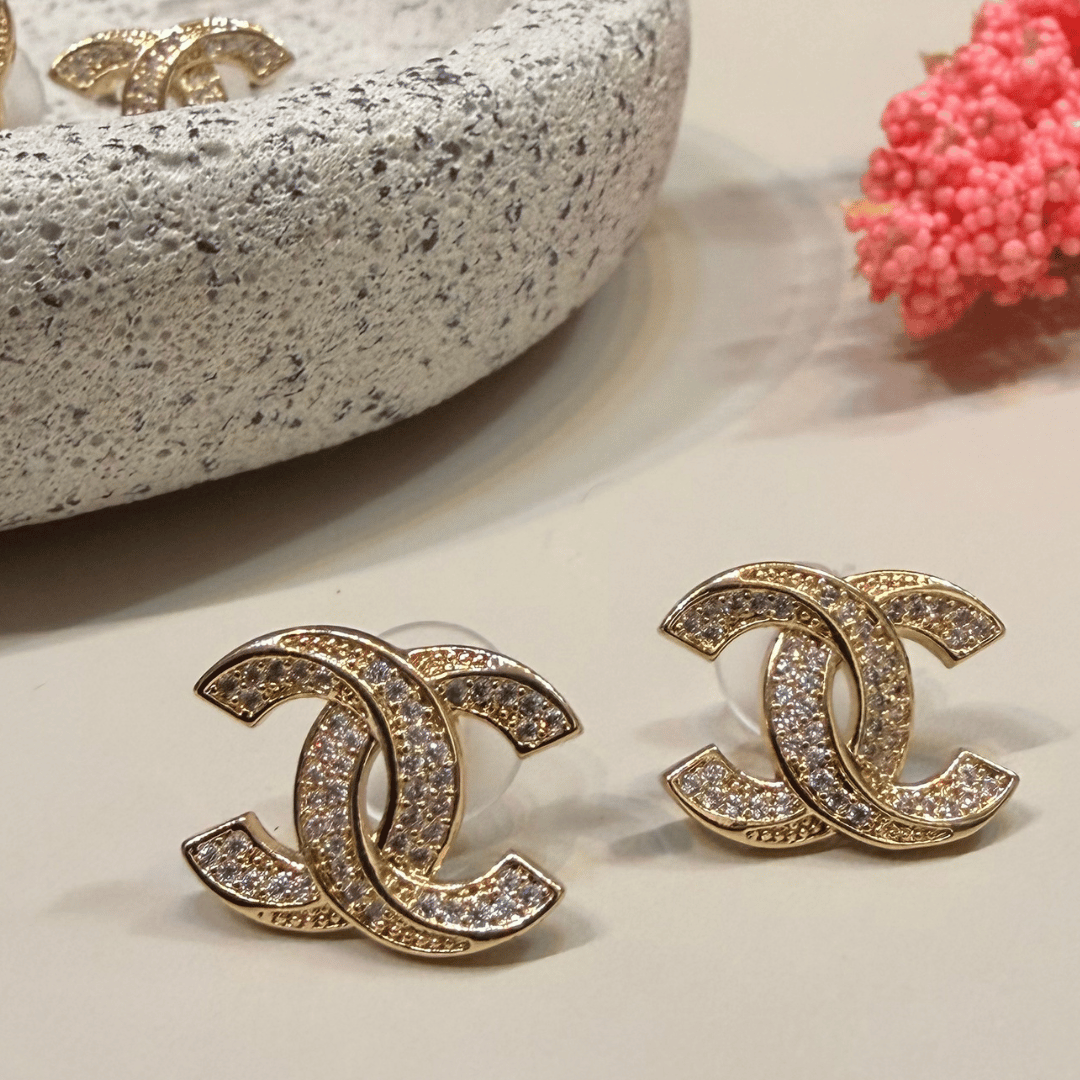 Brinco Inspiração Cravejado - Banhado a Ouro