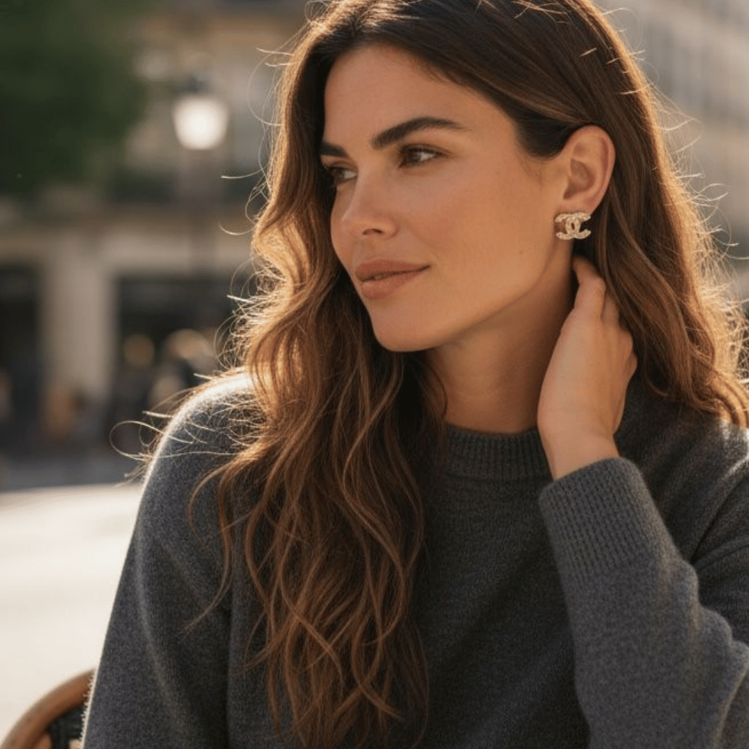 Brinco Inspiração Cravejado - Banhado a Ouro