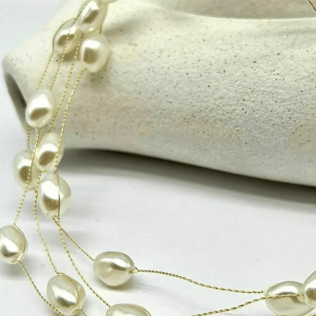 Choker Pérolas 4 aros - Banho de Ouro