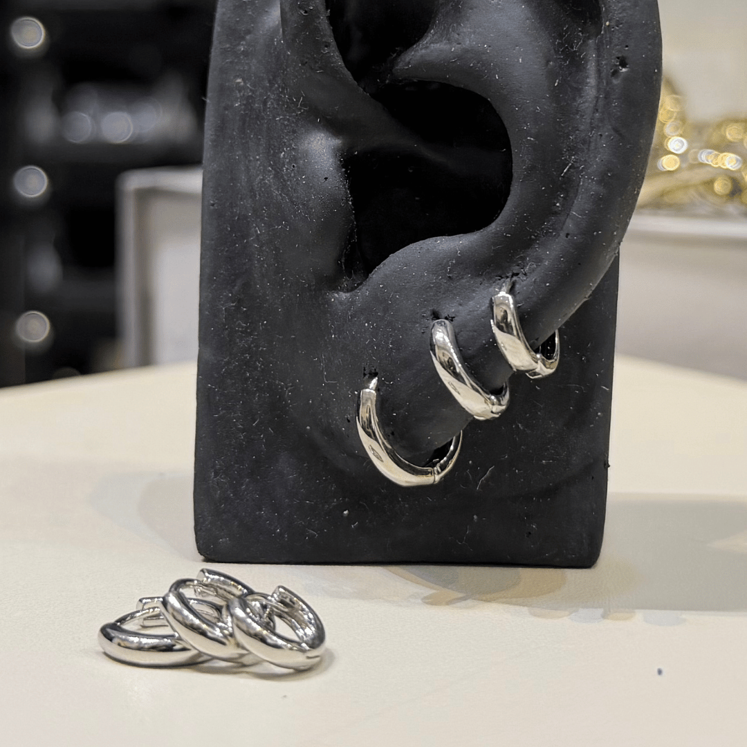 Brinco Trio de Argolinha Lisa - 12/10/9mm - Banho de Ouro