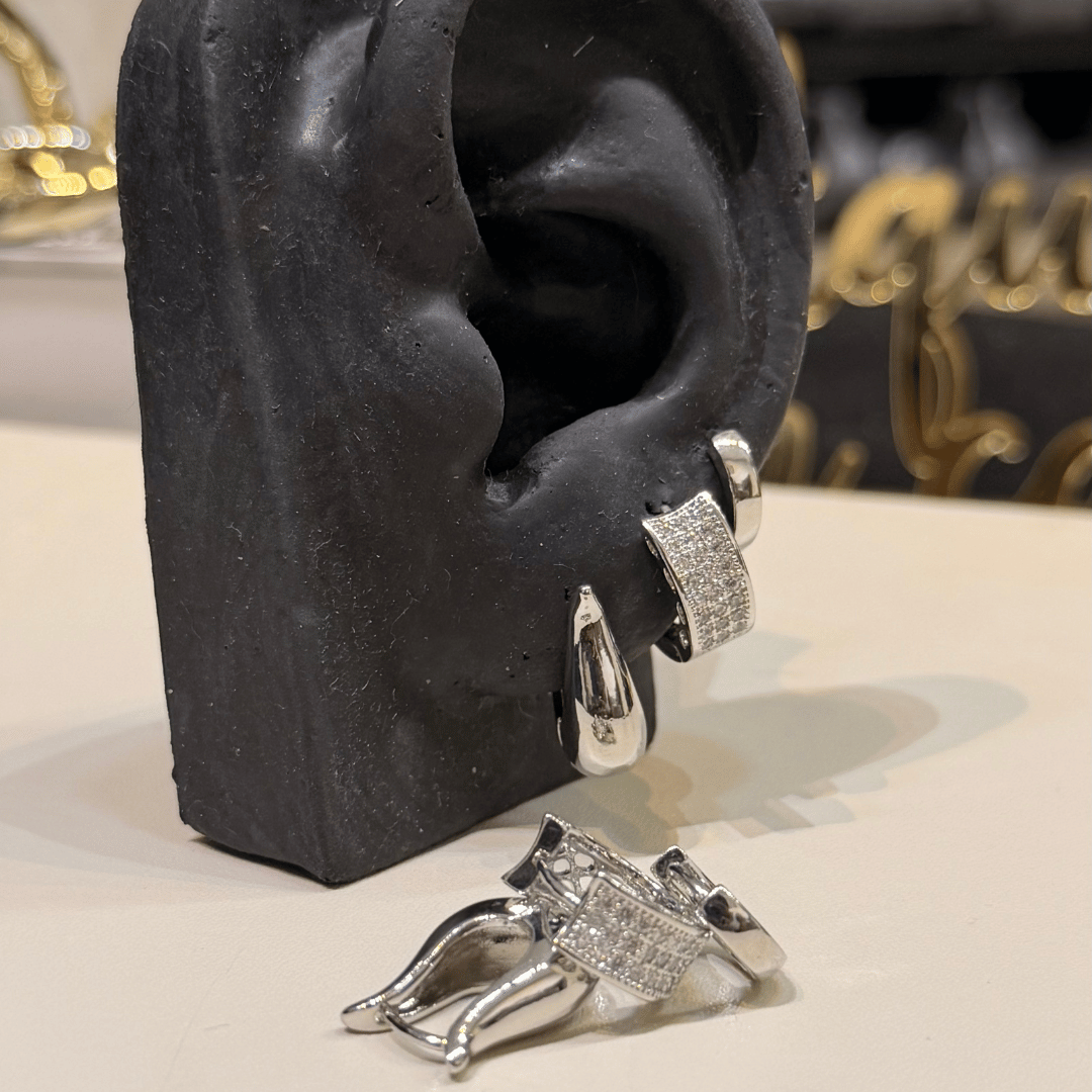 Trio brinco Clik - Banho de Ouro