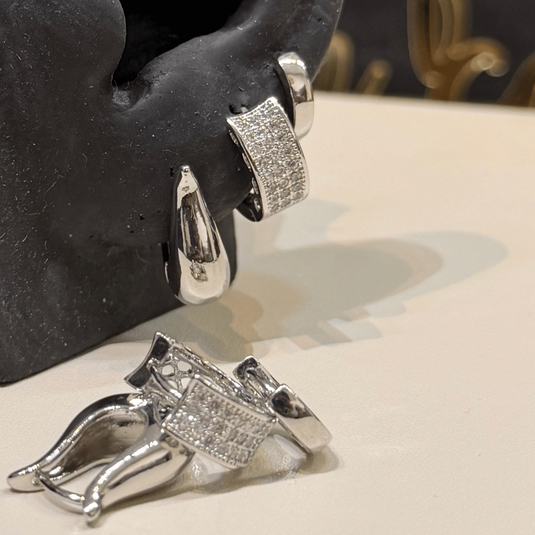 Trio brinco Clik - Banho de Ouro