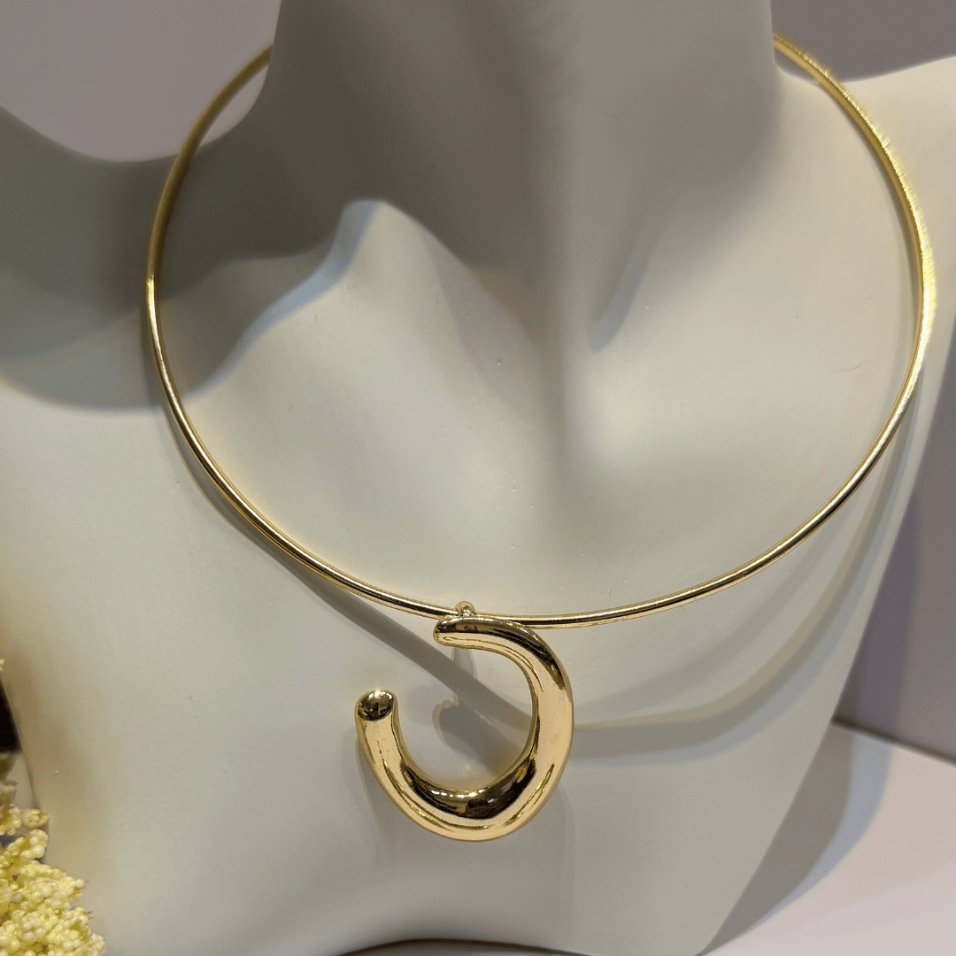 Conjunto de Aro Brinco C - Banho de Ouro