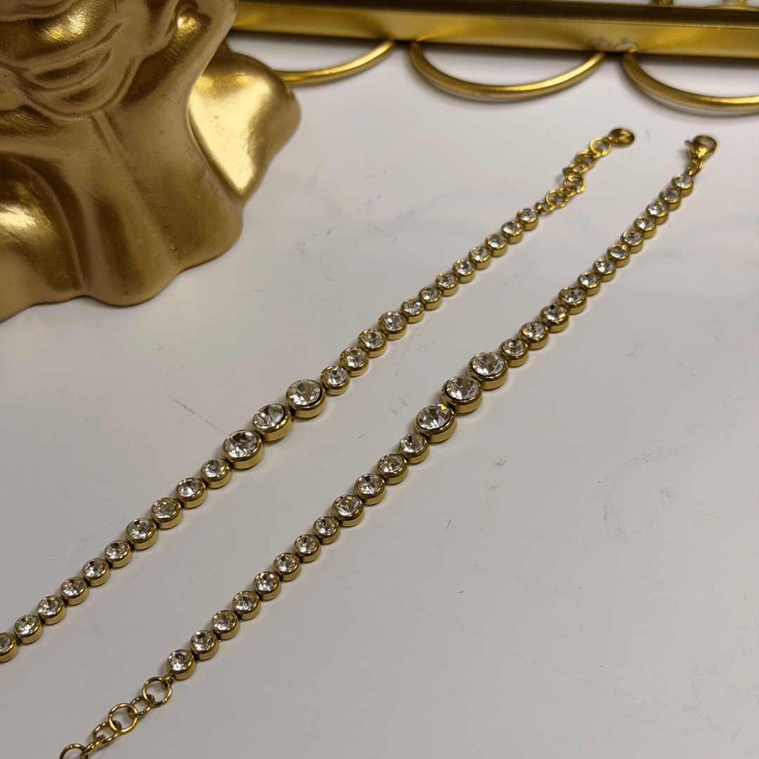 Pulseira Riviera Esferas - Aço com Banho