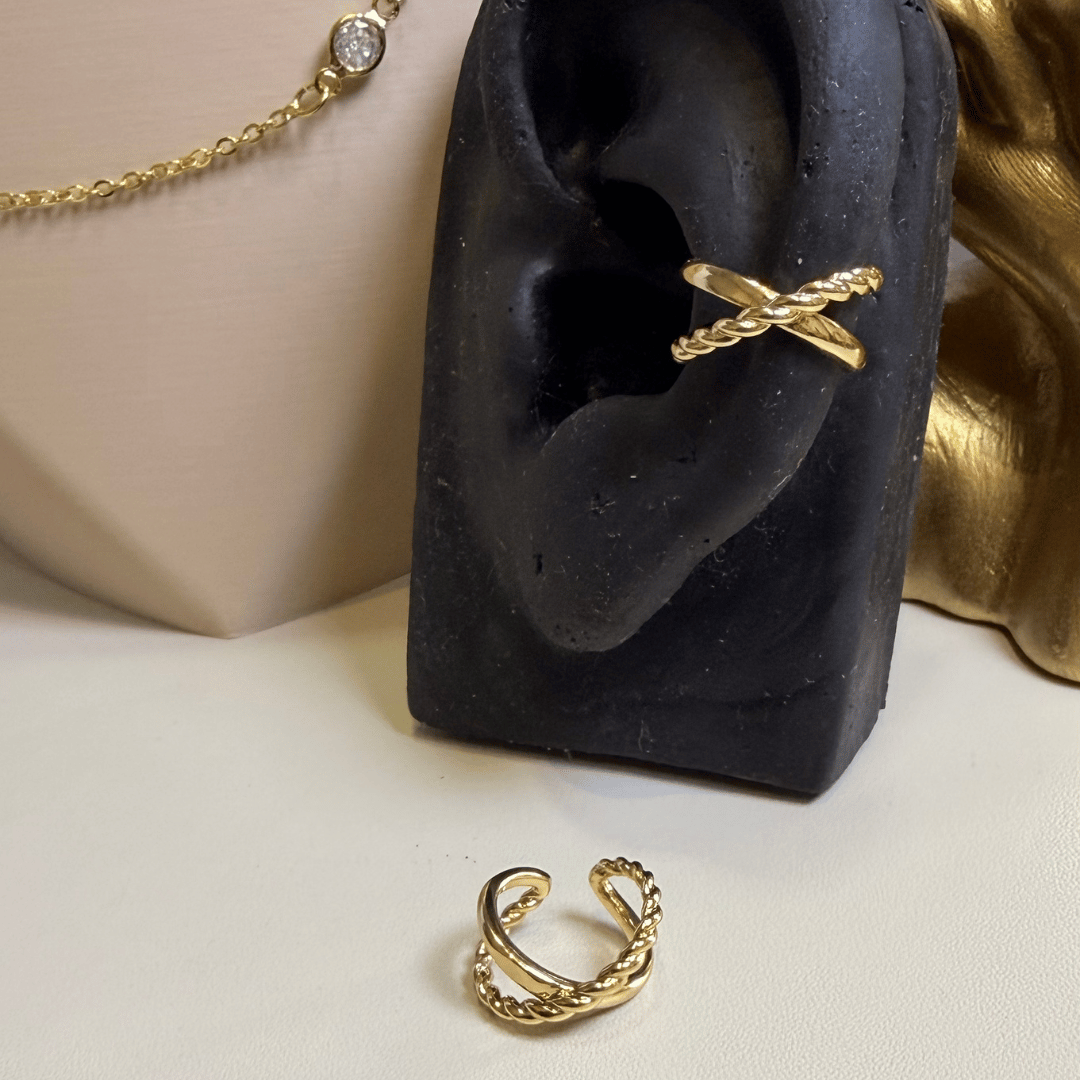 Piercing Fake X , venda o Par - Banho de ouro