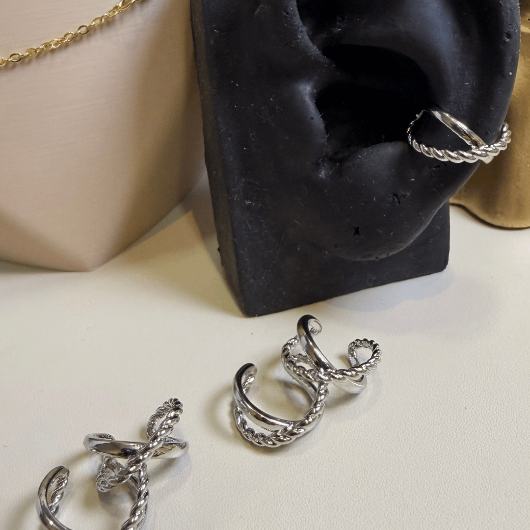 Piercing Fake X , venda o Par - Banho de ouro