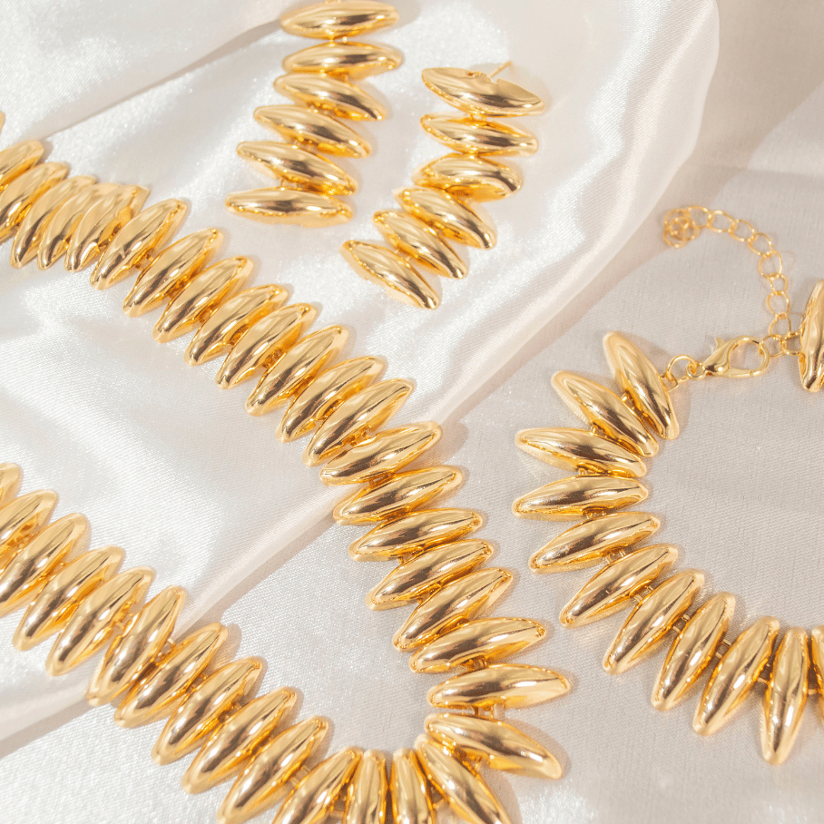 Conjunto Pontas - Banho de ouro