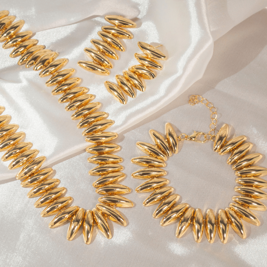 Conjunto Pontas - Banho de ouro