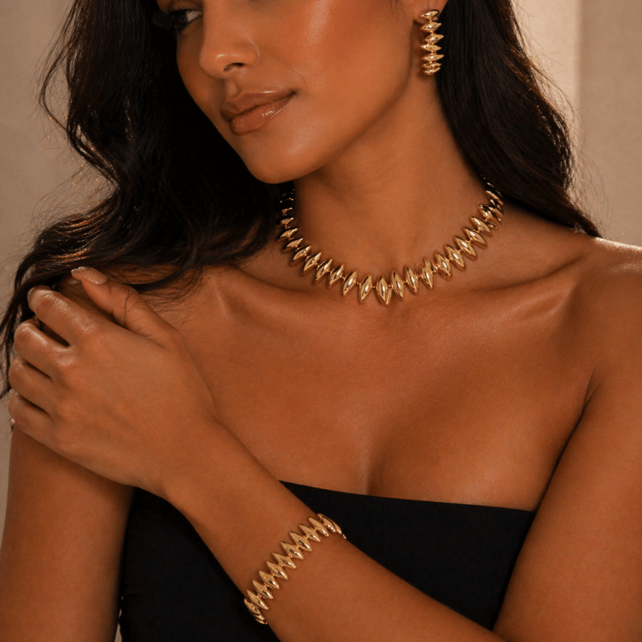 Conjunto Pontas - Banho de ouro