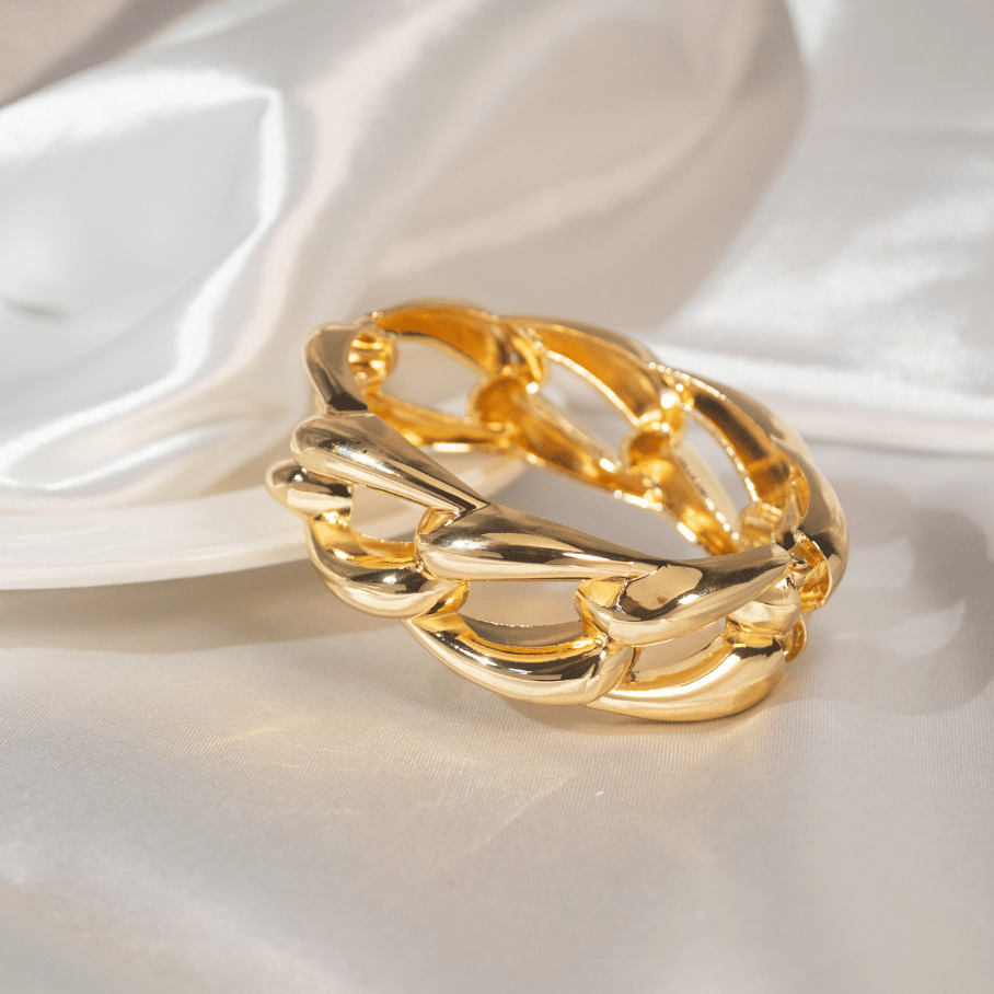 Bracelete Elos vazados - Banho de Ouro