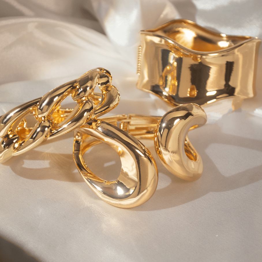 Bracelete Elos vazados - Banho de Ouro