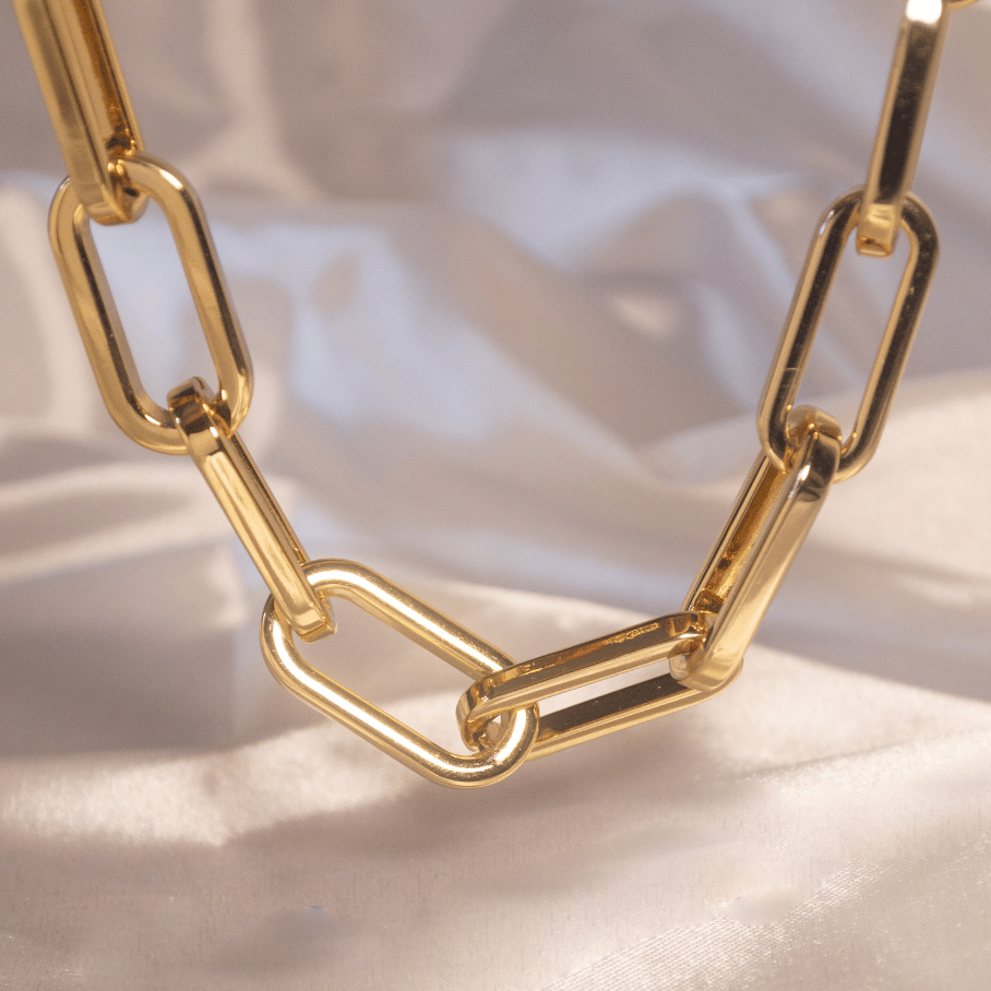 Choker Elos Retangulares - Banho de Ouro