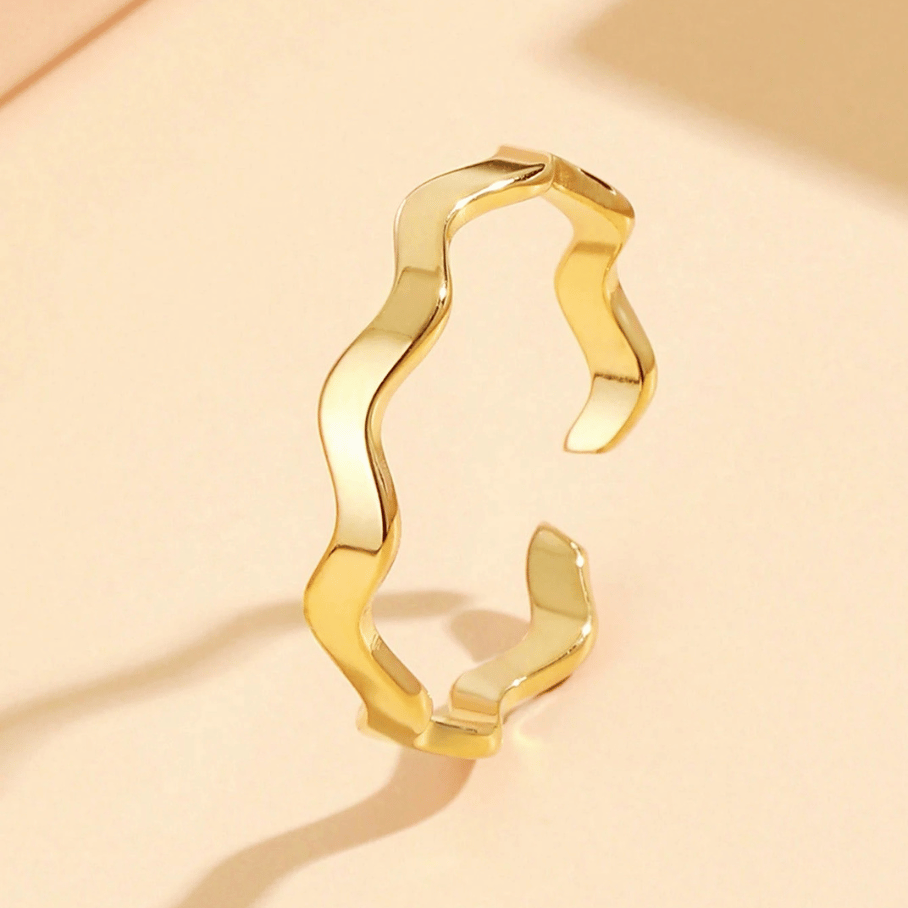 Anel Ondulado regulável - Aço com Banho