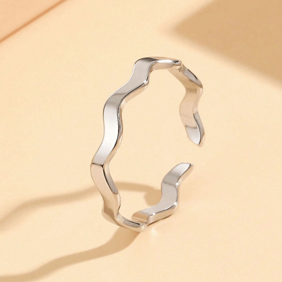 Anel Ondulado regulável - Aço com Banho