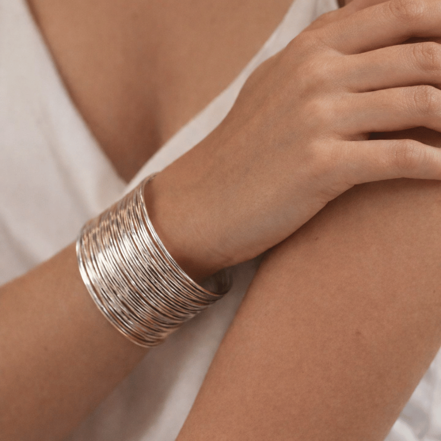 Bracelete Aros - Banho de Rodio