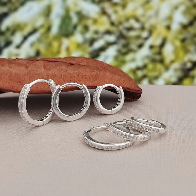 TRIO ARGOLA 1 FILEIRA ZIRCONIA