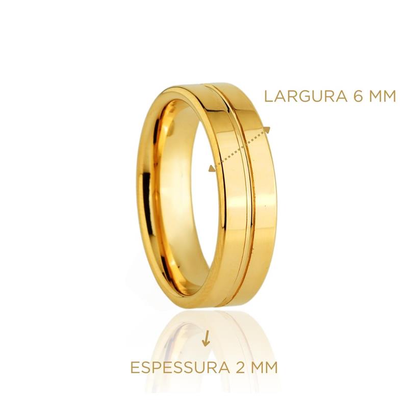 ALIANÇA 6MM FILETE