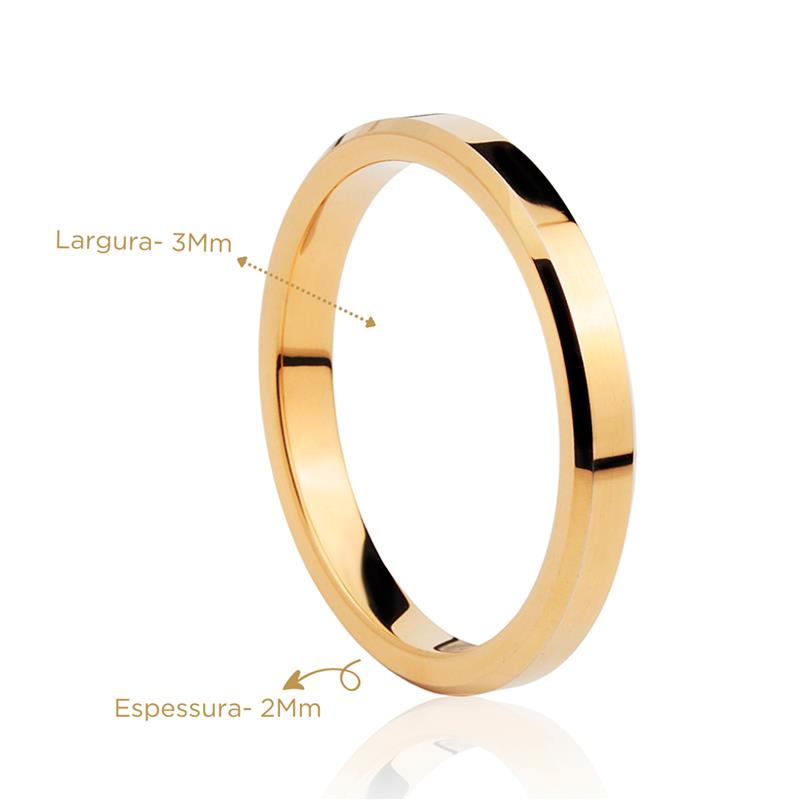 ALIANÇA 3MM CHANFRADA