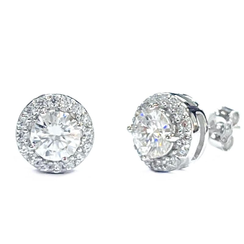BRINCO MOISSANITE PONTO DE LUZ PRATA CRAVE