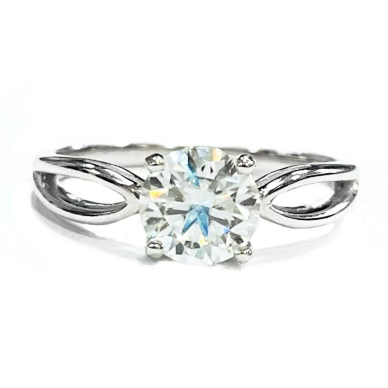 ANEL MOISSANITE SOLITÁRIO PRATA