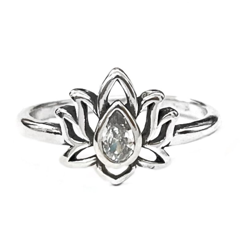 ANEL FLOR DE LÓTUS ZIRCO