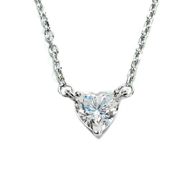 GARGANTILHA MOISSANITE CORAÇÃO PRATA