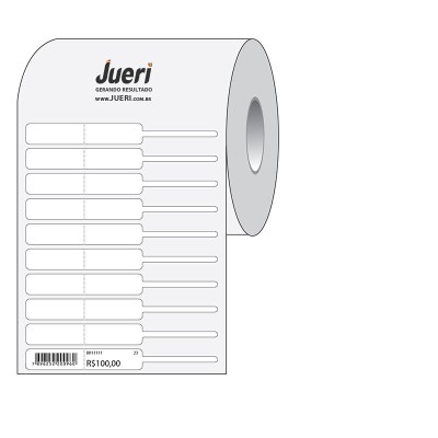 Detalhes do produto Especifico para Impressora térmica com utilização de Ribbon - Etiqueta Anel para Semijoias 92x10MM